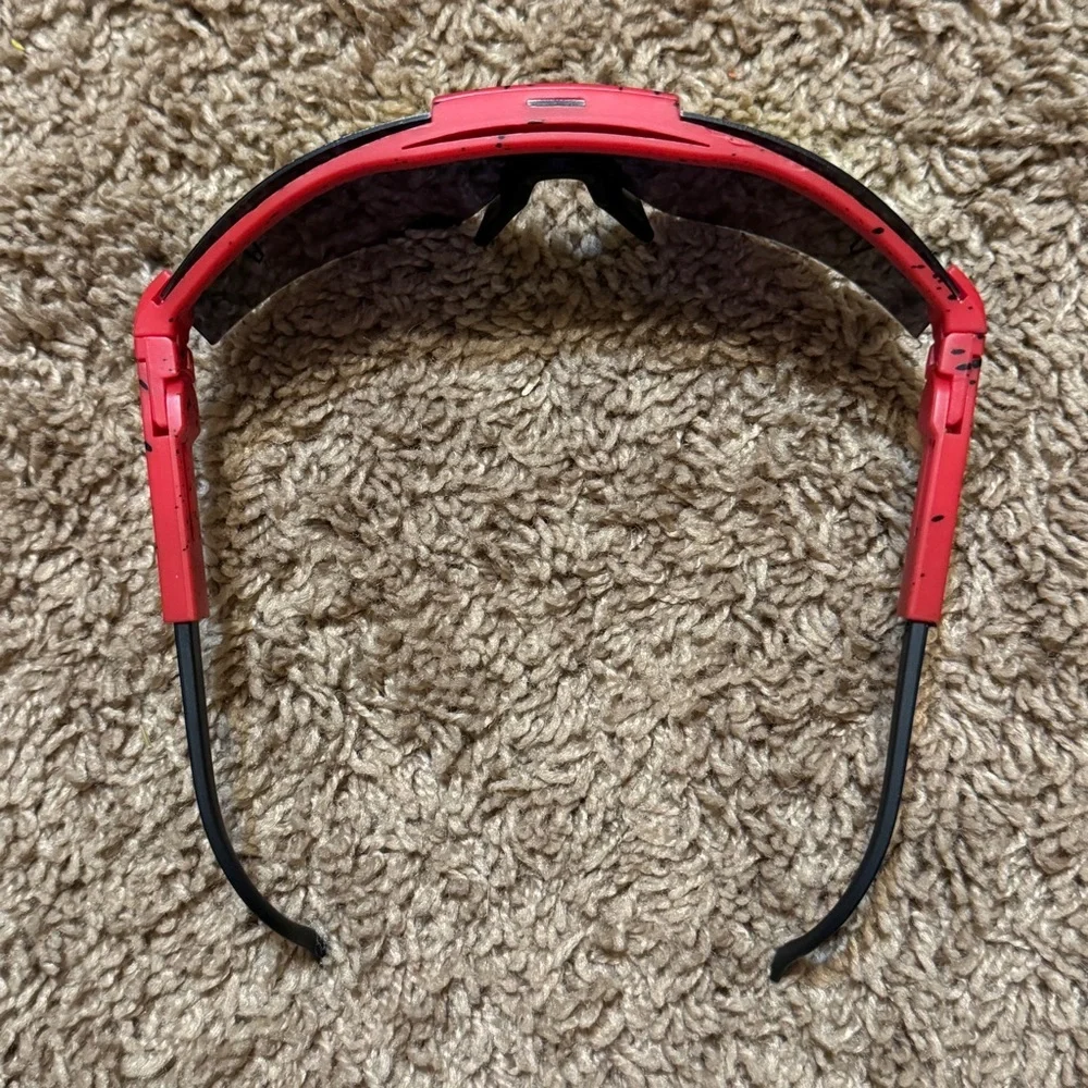NWT Pit Viper Polarized Sunglasses Red Frame Rainbow Lens – New with Case - Picture 5 of 9